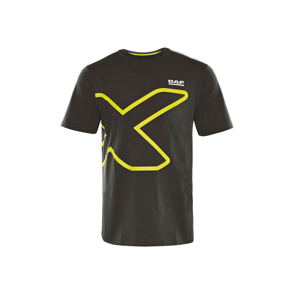 DAF T-shirt - Zwart met gele X - Heren